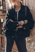 Metal Buttons Flap Pocket Drop Shoulder Denim Jacket